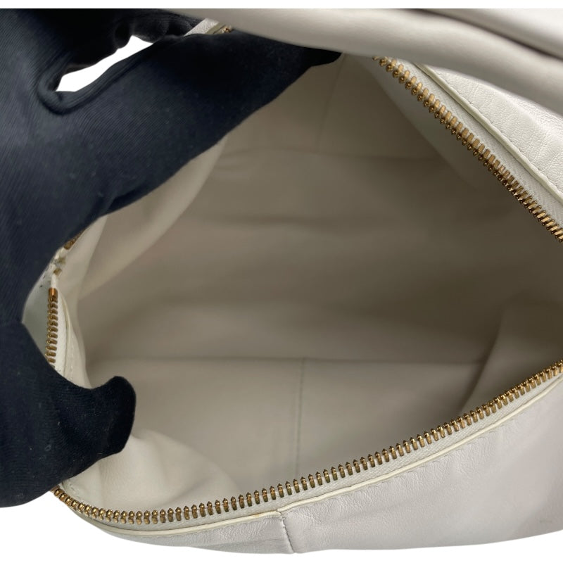 ボッテガ・ヴェネタ BOTTEGA VENETA ダブルノット ホワイト レザー レディース ハンドバッグ