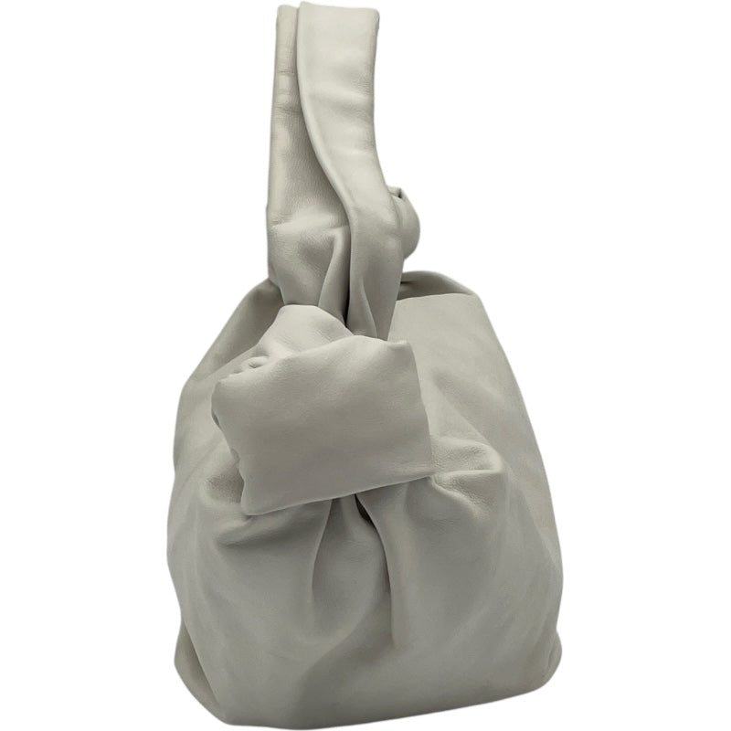 ボッテガ・ヴェネタ BOTTEGA VENETA ダブルノット ホワイト レザー レディース ハンドバッグ