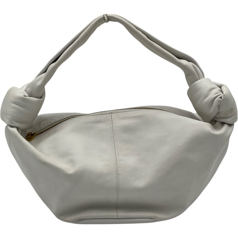 ボッテガ・ヴェネタ BOTTEGA VENETA ダブルノット ホワイト レザー レディース ハンドバッグ