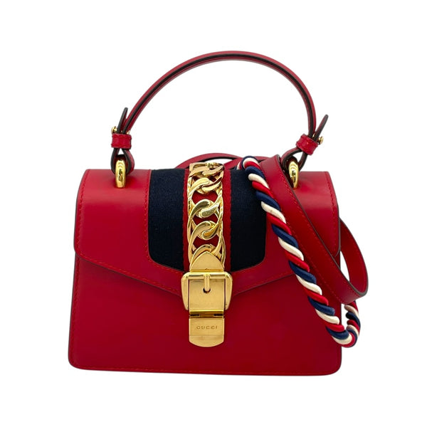 グッチ GUCCI シルヴィ 470270 レッド レザー レディース ショルダーバッグ