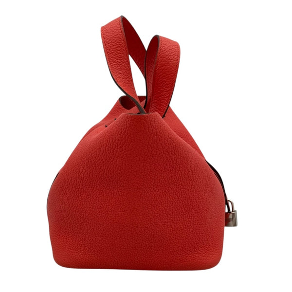 エルメス HERMES ピコタンロックPM C刻 ルージュフォレスト シルバー金具 トリヨン レディース ハンドバッグ