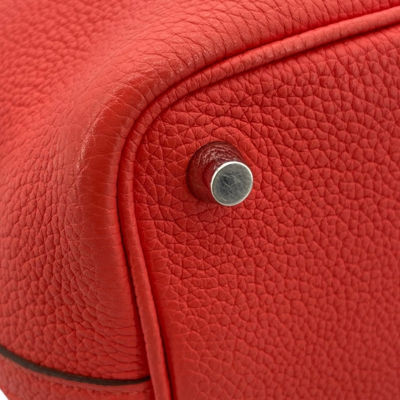 エルメス HERMES ピコタンロックPM C刻 ルージュフォレスト シルバー金具 トリヨン レディース ハンドバッグ
