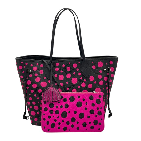 ルイ・ヴィトン LOUIS VUITTON ネヴァーフルMM 草間彌生コラボ M46419 ブラック/ピンク モノグラム・アンプラント レディース トートバッグ