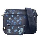 ルイ・ヴィトン LOUIS VUITTON トリオメッセンジャー M57840 ブルー モノグラム・ウォーターカラー メンズ ショルダーバッグ