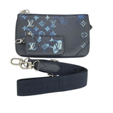 ルイ・ヴィトン LOUIS VUITTON トリオメッセンジャー M57840 ブルー モノグラム・ウォーターカラー メンズ ショルダーバッグ