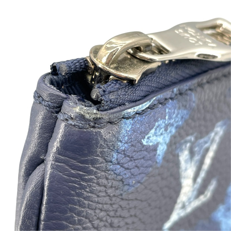 ルイ・ヴィトン LOUIS VUITTON トリオメッセンジャー M57840 ブルー モノグラム・ウォーターカラー メンズ ショルダーバッグ