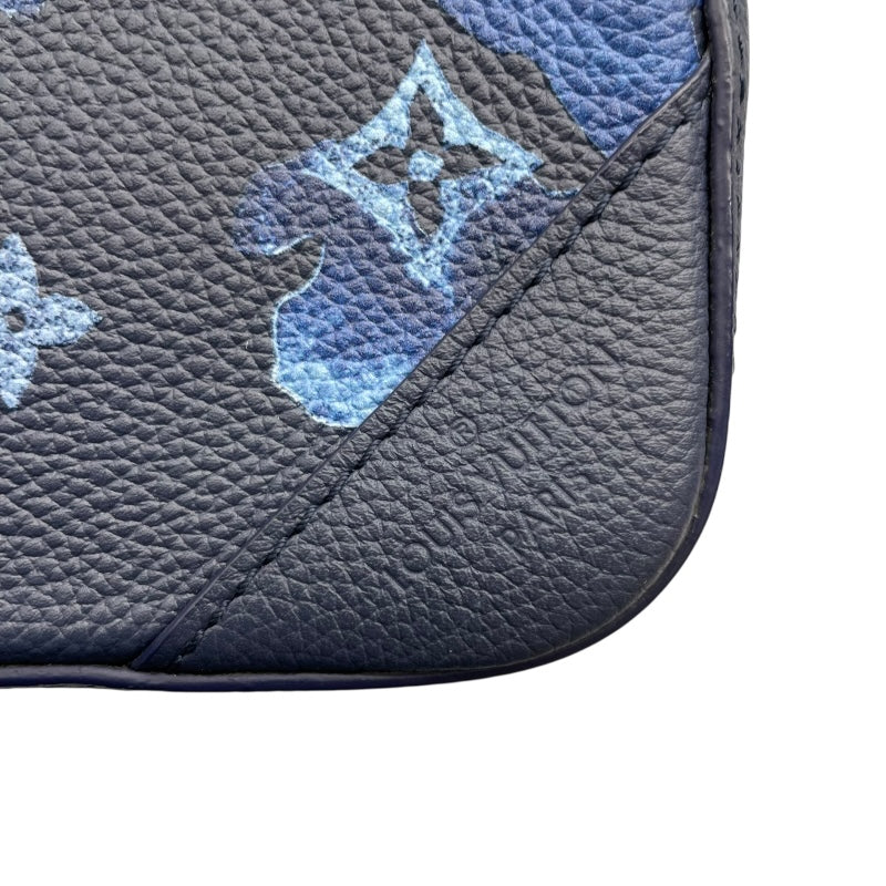 ルイ・ヴィトン LOUIS VUITTON トリオメッセンジャー M57840 ブルー モノグラム・ウォータカラー メンズ メッセンジャーバッグ