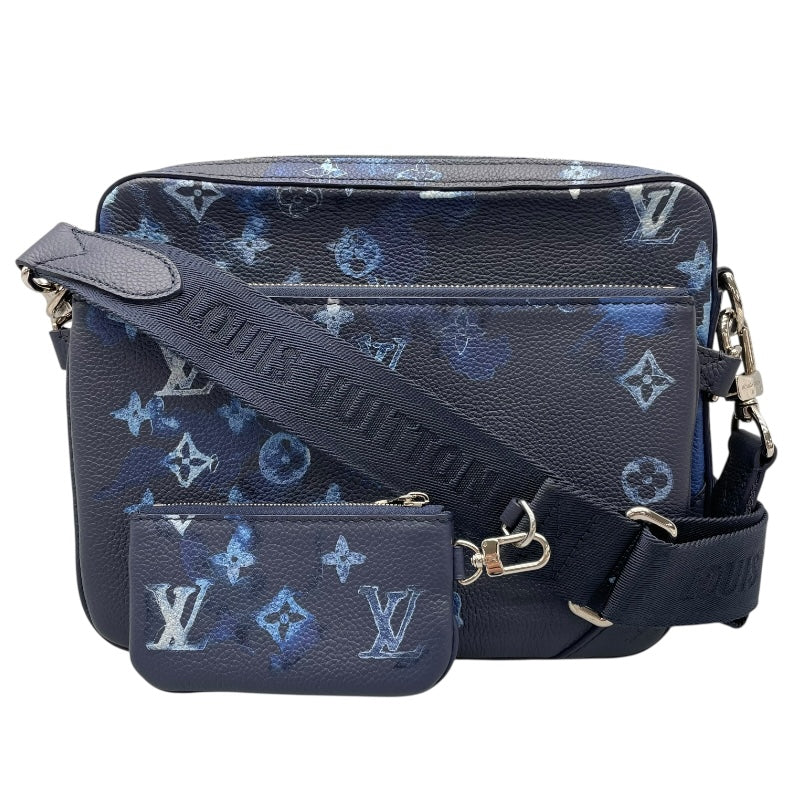 ルイ・ヴィトン LOUIS VUITTON トリオメッセンジャー M57840 ブルー モノグラム・ウォータカラー メンズ メッセンジャーバッグ