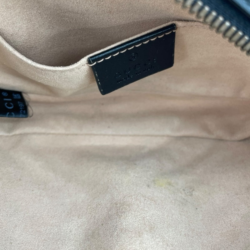 グッチ GUCCI GGマーモント　ウエストバッグ 476434 ブラック レザー レディース ウエストバッグ
