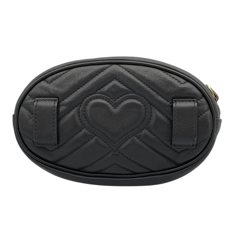 グッチ GUCCI GGマーモント　ウエストバッグ 476434 ブラック レザー レディース ウエストバッグ