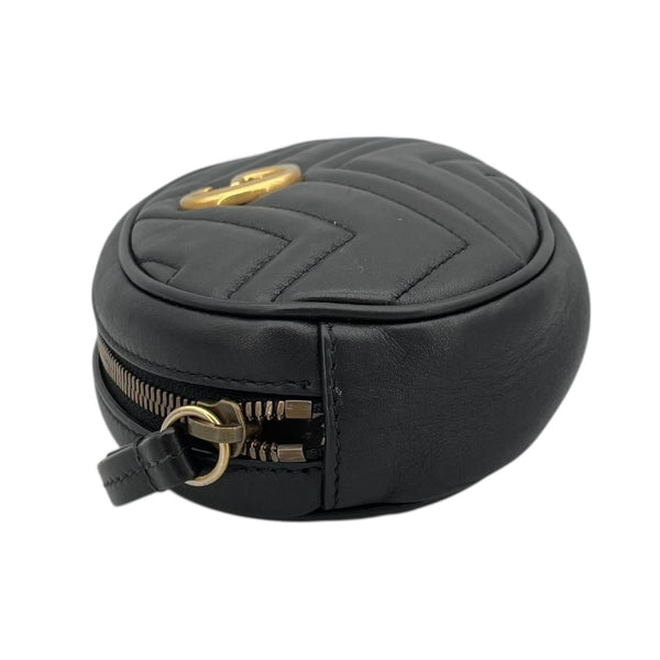 グッチ GUCCI GGマーモント　ウエストバッグ 476434 ブラック レザー レディース ウエストバッグ