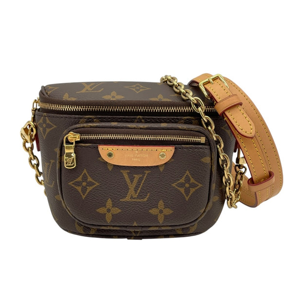 ルイ・ヴィトン LOUIS VUITTON ミニ バムバッグ M82335  ブラウン モノグラムキャンバス レディース ショルダーバッグ