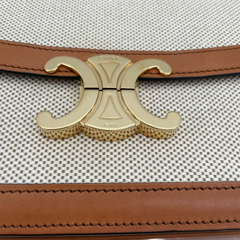 セリーヌ CELINE クラシック トリオンフバッグ 191242EGC.02NT ナチュラル タン テキスタイル レディース ショルダーバッグ