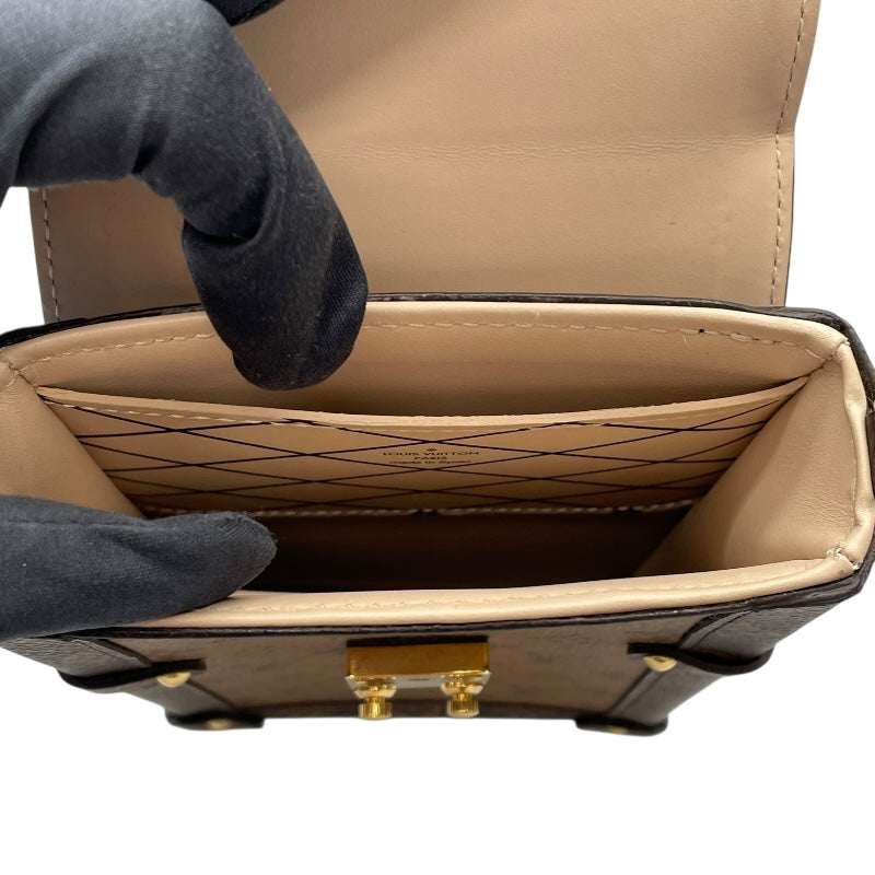 ルイ・ヴィトン LOUIS VUITTON ポシェット トランク ヴェルティカル  M67873 ブラウン モノグラム・リバース ユニセックス ショルダーバッグ