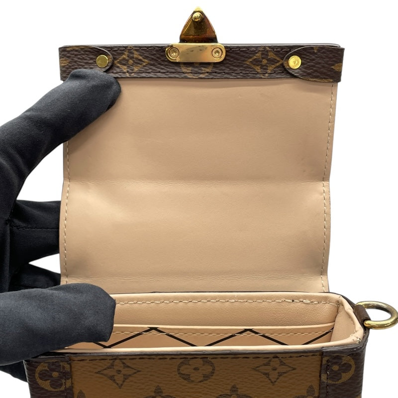 ルイ・ヴィトン LOUIS VUITTON ポシェット トランク ヴェルティカル  M67873 ブラウン モノグラム・リバース ユニセックス ショルダーバッグ