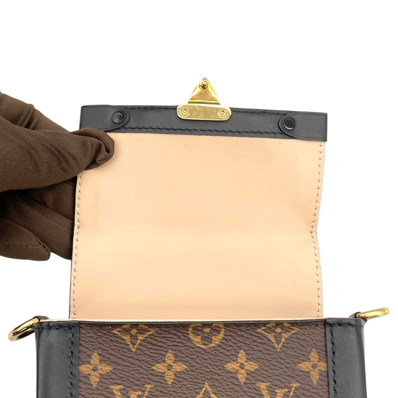 ルイ・ヴィトン LOUIS VUITTON ポシェット トランク ヴェルティカル M63913 ブラウン モノグラム レディース ショルダーバッグ