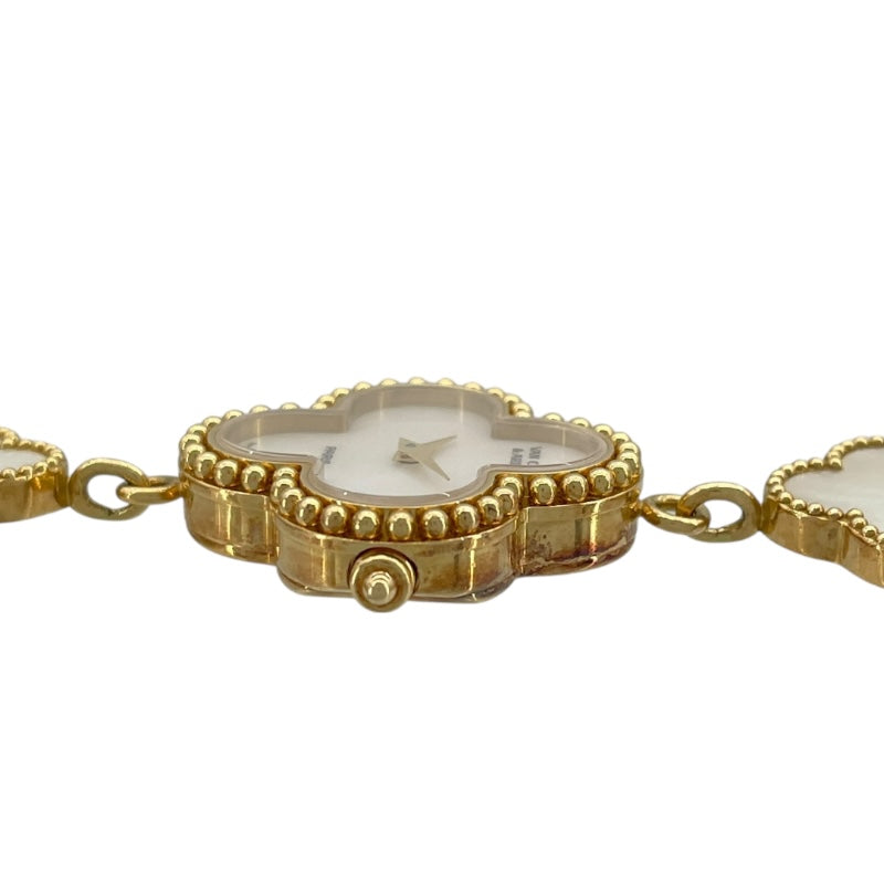 ヴァンクリーフ＆アーペル Van Cleef & Arpels アルハンブラ  ホワイトシェル 122974 ホワイトシェル K18YG レディース 腕時計