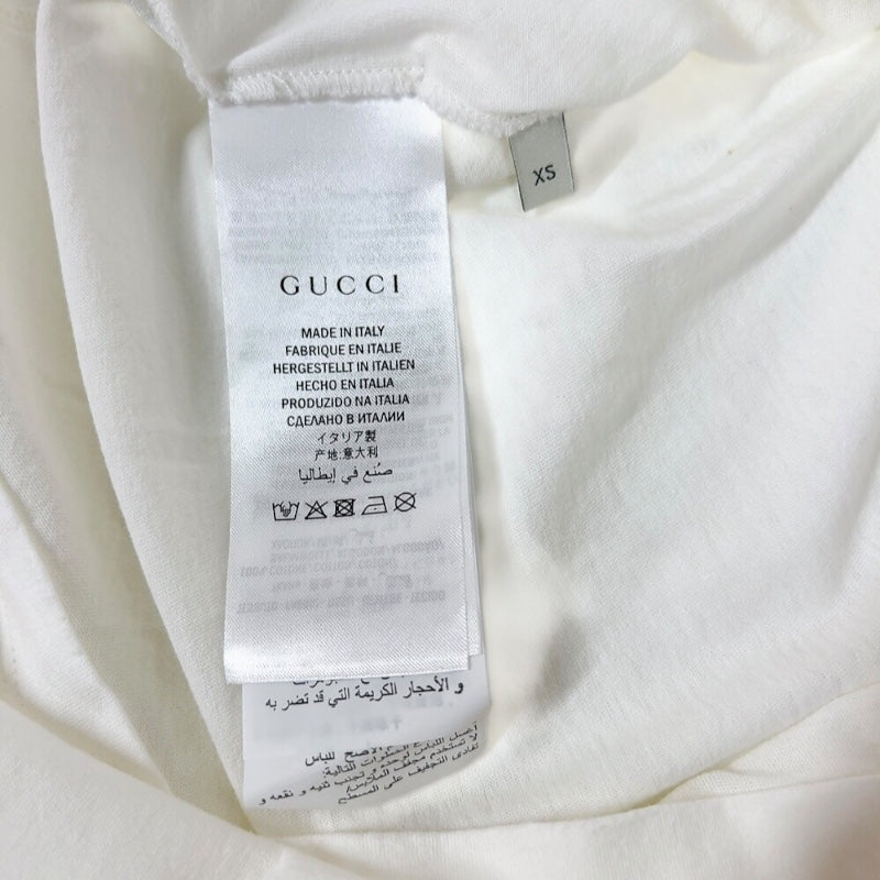 グッチ GUCCI ロゴプリントTシャツ　SS 457095 ホワイト コットン メンズ 半袖Ｔシャツ