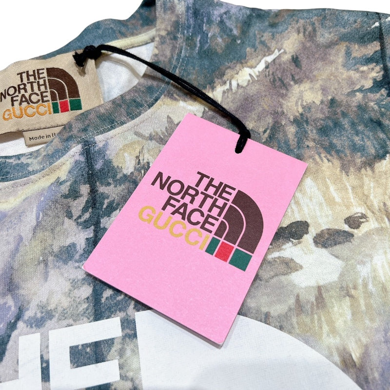 グッチ GUCCI × THE NORTH FACE ロゴプリントTシャツ 672475 コットン メンズ 半袖Ｔシャツ