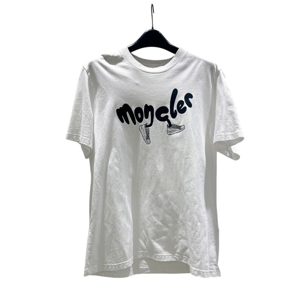 モンクレール MONCLER ロゴプリントTシャツ 24SS 8C000 ホワイト コットン メンズ 半袖Ｔシャツ