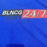 バレンシアガ BALENCIAGA ロゴプリントTシャツ 2020年 612966 ブルー コットン メンズ 半袖Ｔシャツ