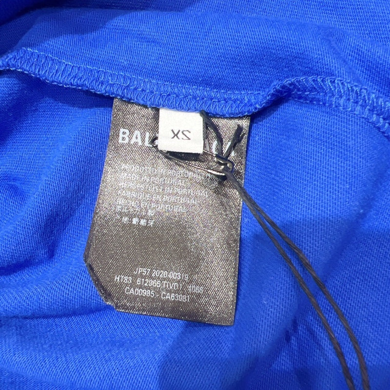 バレンシアガ BALENCIAGA ロゴプリントTシャツ 2020年 612966 ブルー コットン メンズ 半袖Ｔシャツ