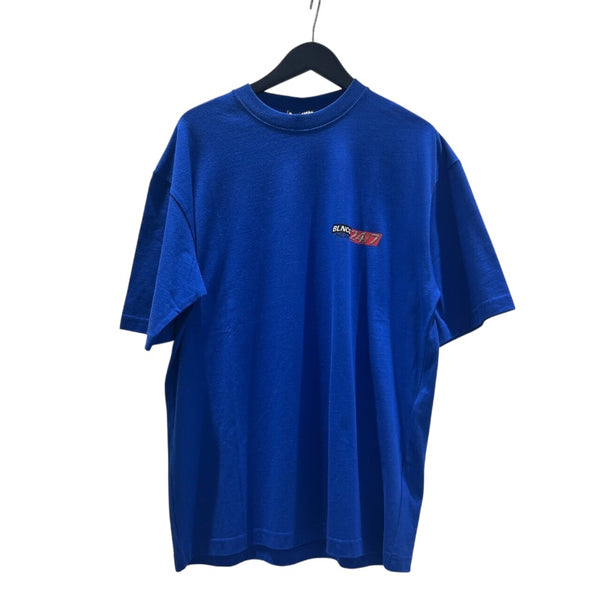 バレンシアガ BALENCIAGA ロゴプリントTシャツ 2020年 612966 ブルー コットン メンズ 半袖Ｔシャツ