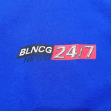 バレンシアガ BALENCIAGA ロゴプリントTシャツ 2020年 612966 ブルー コットン メンズ 半袖Ｔシャツ