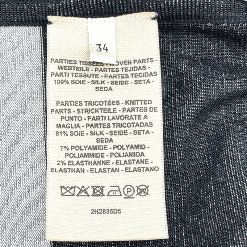エルメス HERMES ツイルレーヌニットトップス 2H2835D5 ブラック シルク メンズ カットソー
