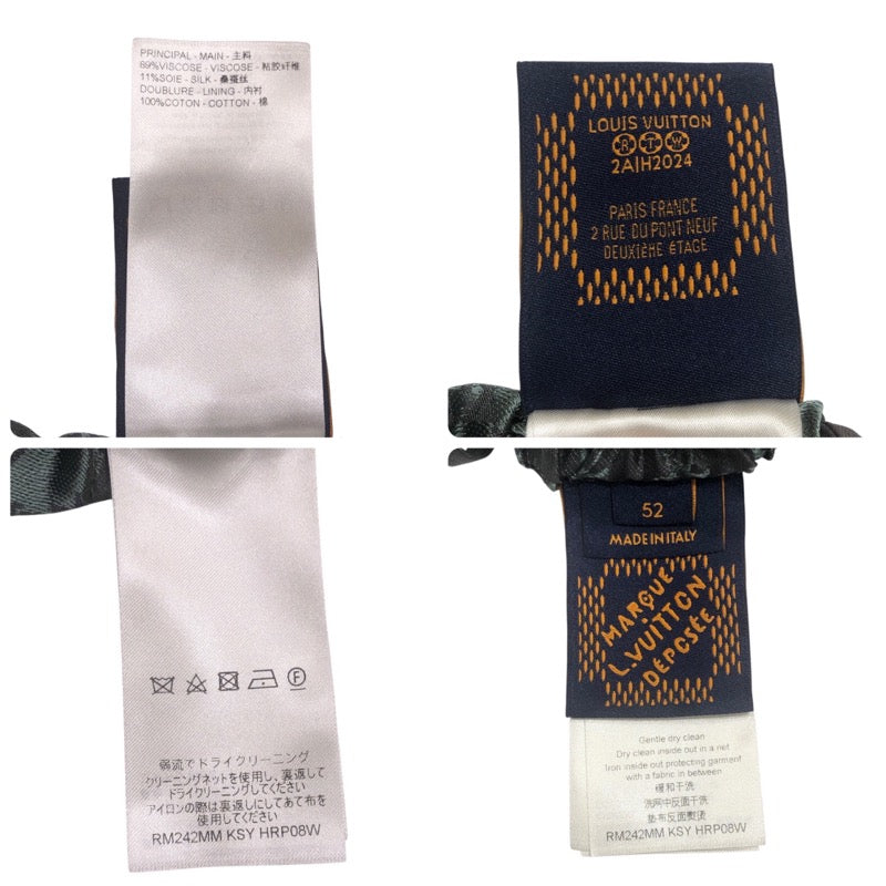 ルイ・ヴィトン LOUIS VUITTON LVロゴ総柄シルクショートパンツ HRP08W グレー シルク メンズ ショートパンツ