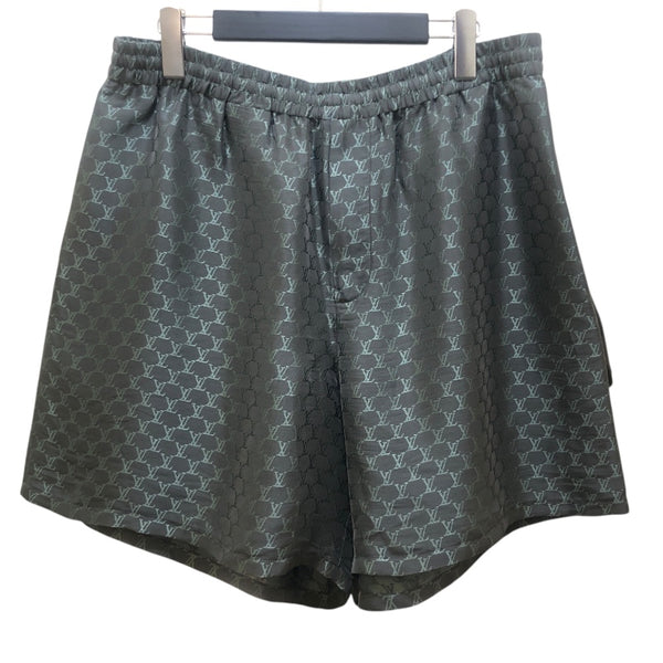 ルイ・ヴィトン LOUIS VUITTON LVロゴ総柄シルクショートパンツ HRP08W グレー シルク メンズ ショートパンツ
