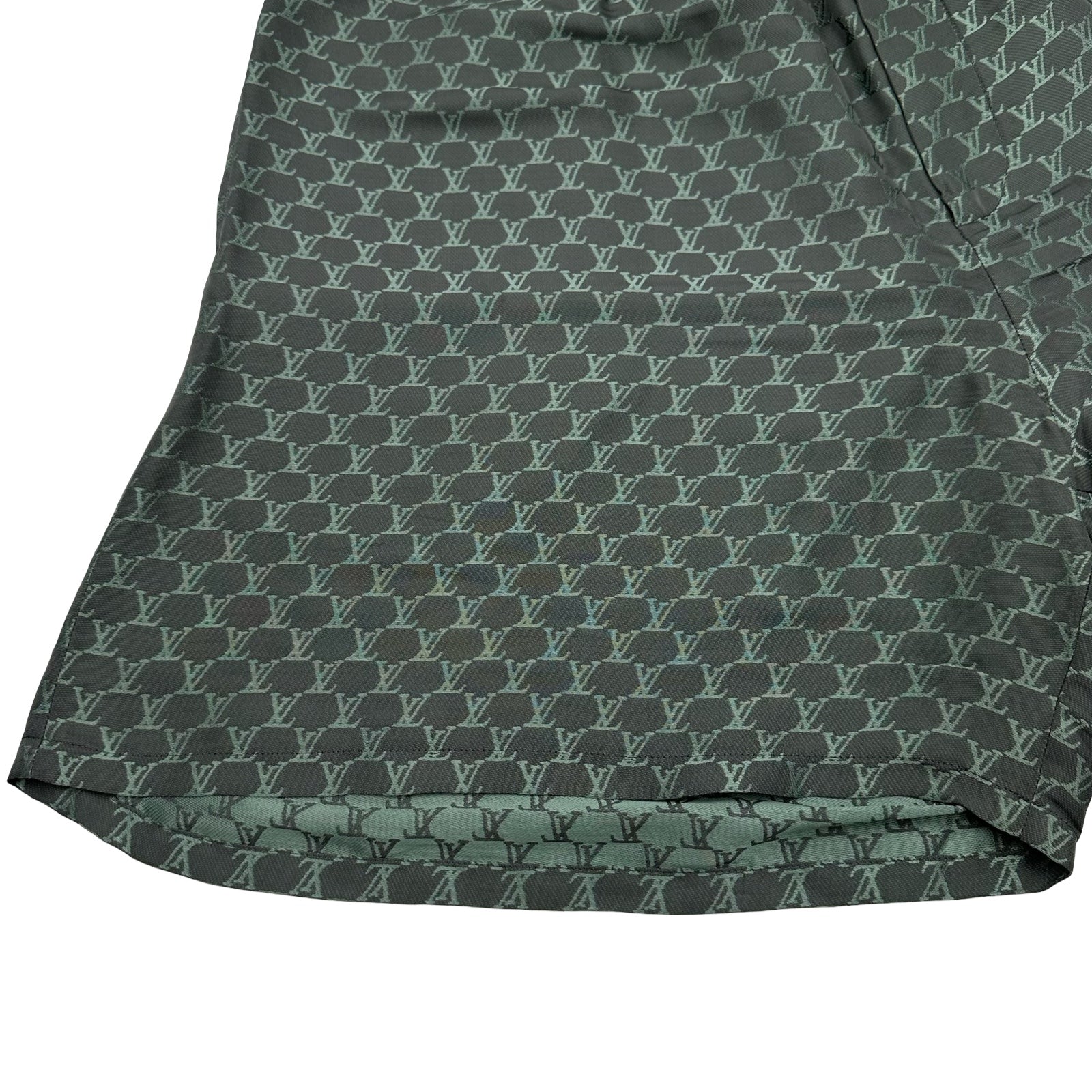 【美品】LVルイヴィトン（36）キュロットスカート/ショートパンツ/リボン/ロゴ ルイ・ヴィトン LOUIS VUITTON LVロゴ総柄シルクショートパンツ HRP08W