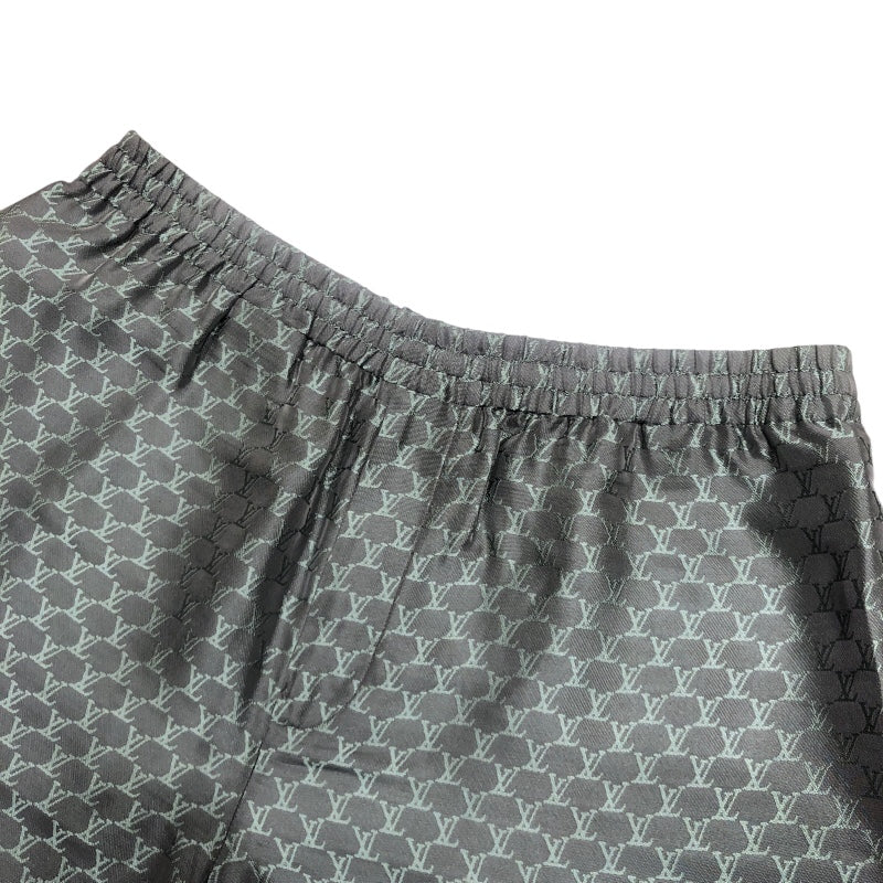 ルイ・ヴィトン LOUIS VUITTON LVロゴ総柄シルクショートパンツ HRP08W グレー シルク メンズ ショートパンツ