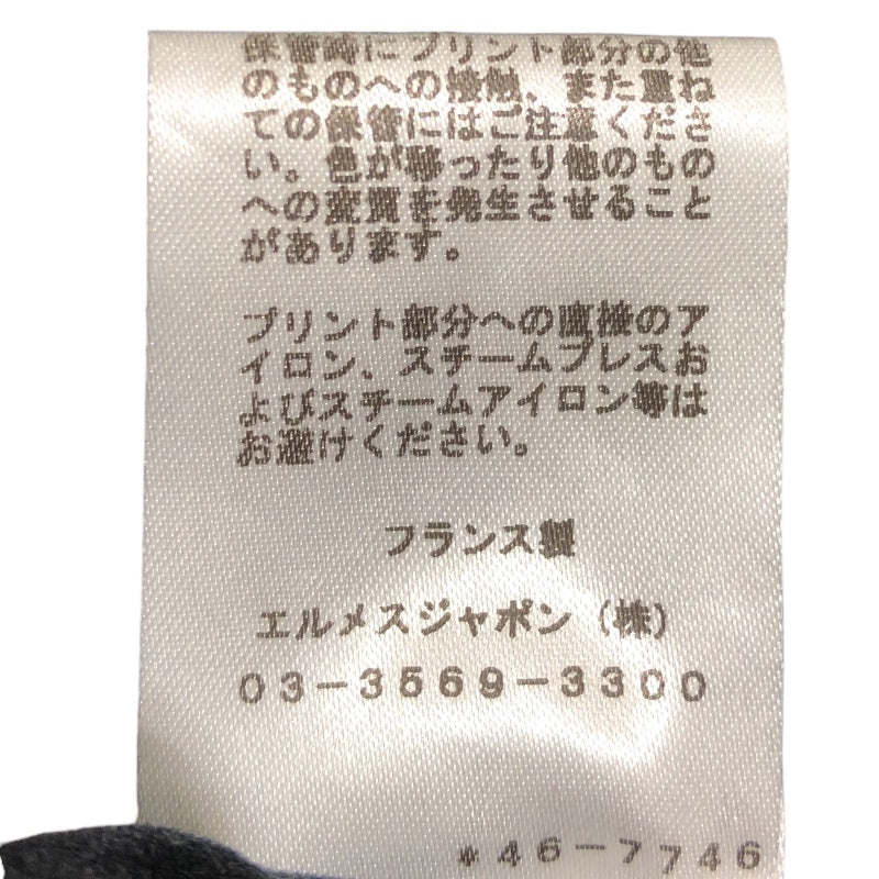 エルメス HERMES プリントTシャツ 4E4651DC ブラック コットン レディース 半袖Ｔシャツ
