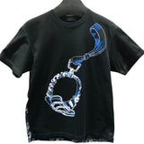 エルメス HERMES プリントTシャツ 4E4651DC ブラック コットン レディース 半袖Ｔシャツ