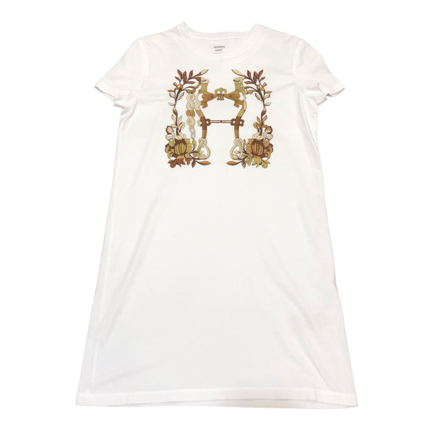 エルメス HERMES Tシャツワンピース 4E4530DA ホワイト コットン コットン レディース ワンピース