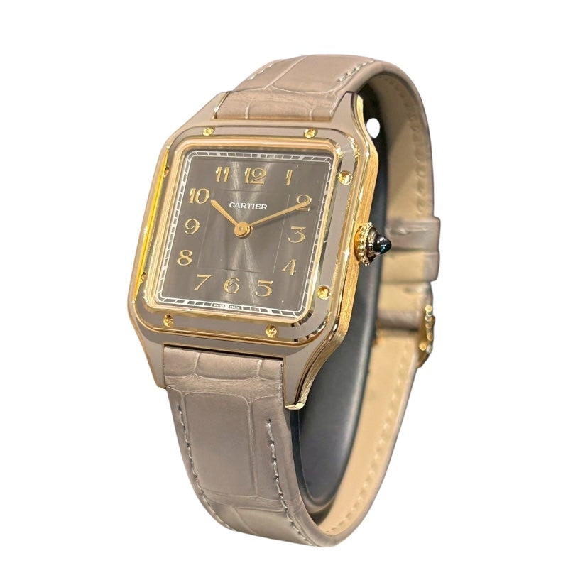カルティエ Cartier サントスデュモンLM WGSA0097 YG/革 手巻き