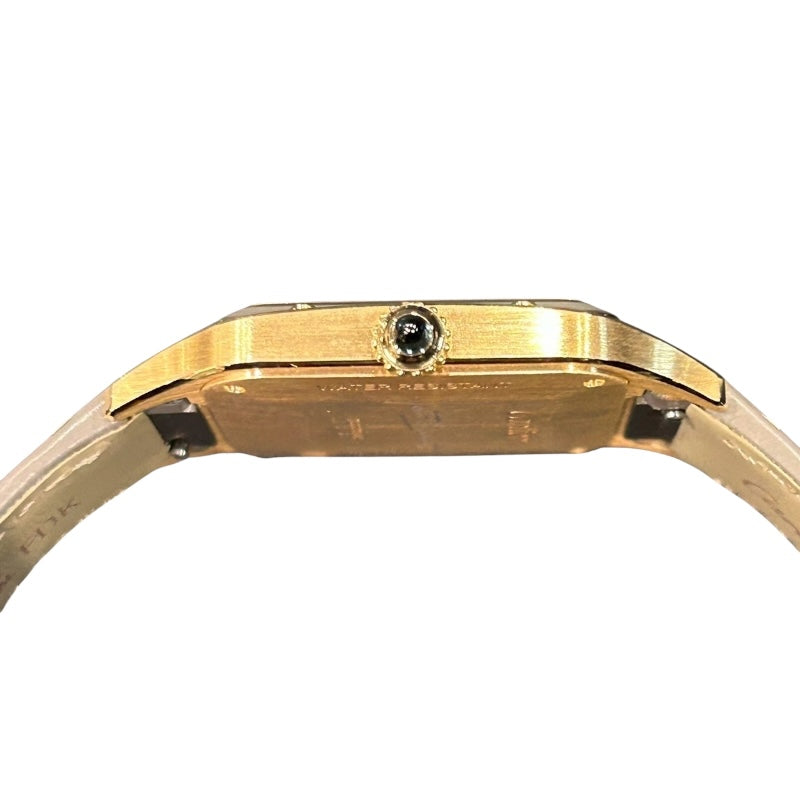 カルティエ Cartier サントスデュモンLM WGSA0097 YG/革 手巻き メンズ 腕時計