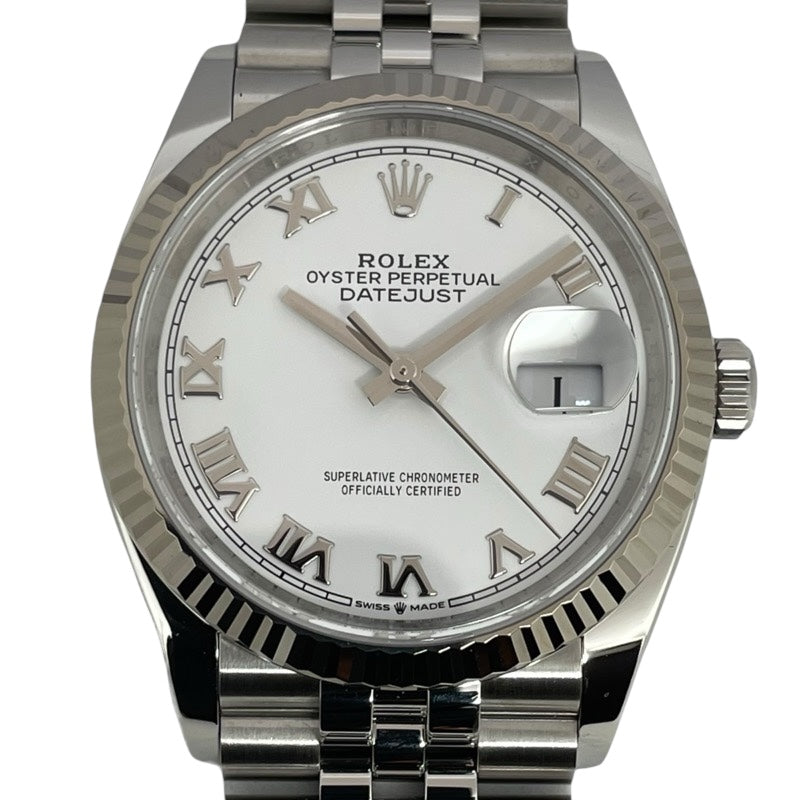 ロレックス ROLEX デイトジャスト36 ランダムシリアル 126234 ホワイト K18WG/SS 自動巻き メンズ 腕時計