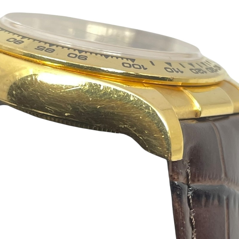 ロレックス ROLEX デイトナ ホワイトシェル V番 116518NG ホワイトシェル K18YG/革ベルト（社外品） 自動巻き メンズ 腕時計