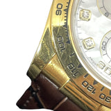 ロレックス ROLEX デイトナ ホワイトシェル V番 116518NG ホワイトシェル K18YG/革ベルト（社外品） 自動巻き メンズ 腕時計