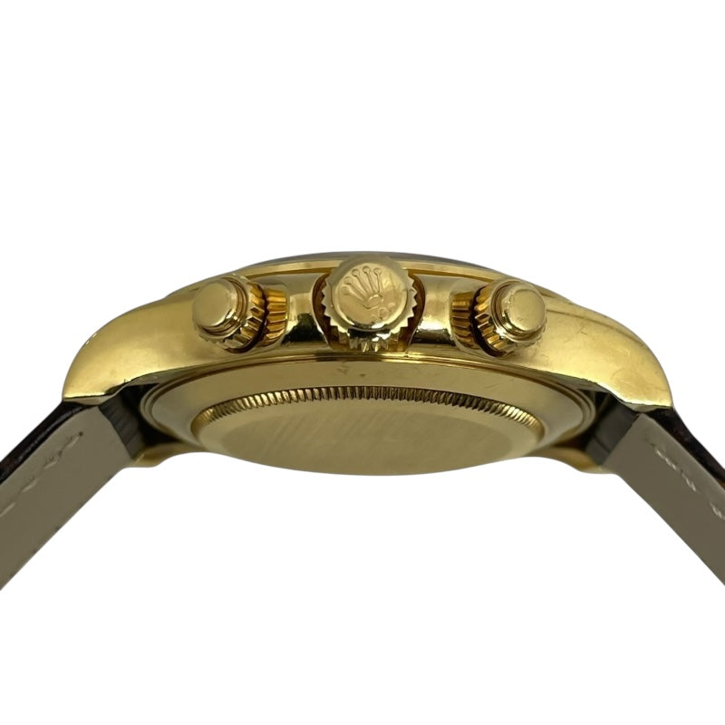 ロレックス ROLEX デイトナ ホワイトシェル V番 116518NG ホワイトシェル K18YG/革ベルト（社外品） 自動巻き メンズ 腕時計