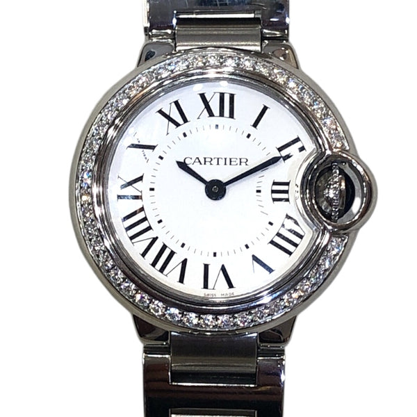 カルティエ Cartier バロンブルー28mm 787692ZX/3009 シルバー SS レディース 腕時計