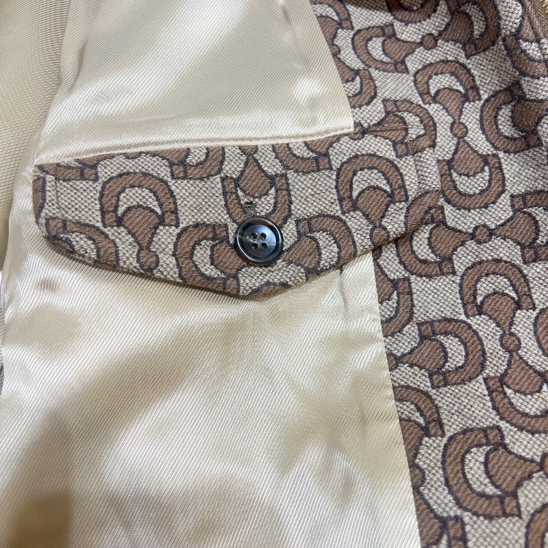 グッチ GUCCI ホースビット総柄ブルゾン 694157 ベージュ ウール メンズ ダウンジャケット