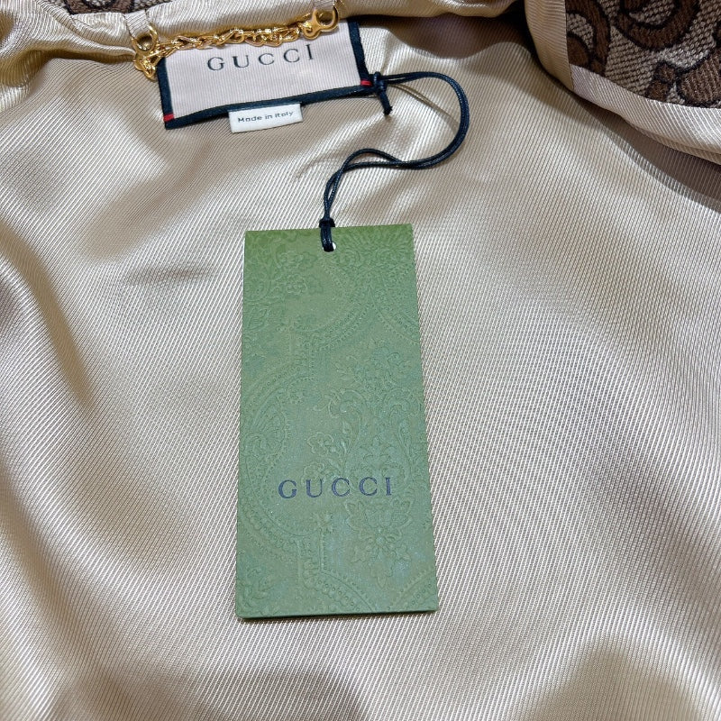 グッチ GUCCI ホースビット総柄ブルゾン 694157 ベージュ ウール メンズ ダウンジャケット