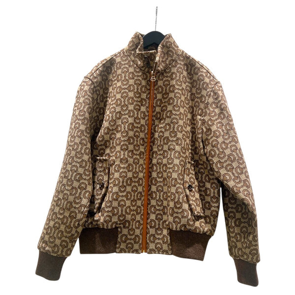 グッチ GUCCI ホースビット総柄ブルゾン 694157 ベージュ ウール メンズ ダウンジャケット