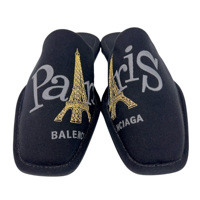 バレンシアガ BALENCIAGA PARIS スリッパ 589350 ブラック コットン