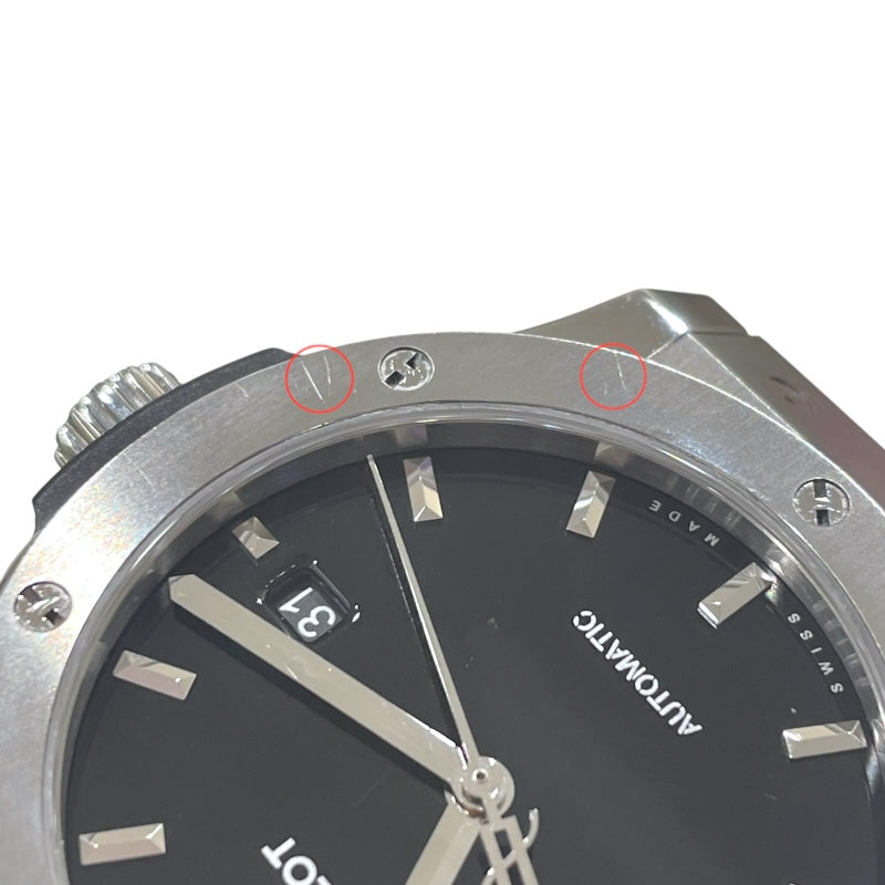 ウブロ HUBLOT クラシックフュージョン　チタニウムブラックシャイニー 542.NX.1270.RX ブラック チタン メンズ 腕時計