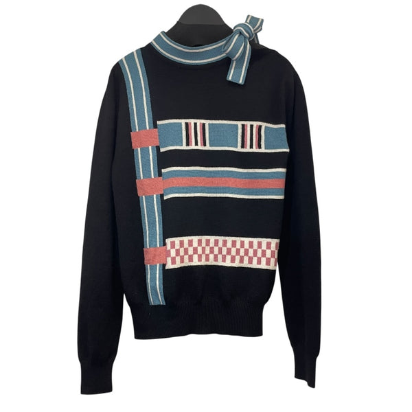 エルメス HERMES リボンモチーフカシミヤニットセーター 4H2633D8 ブラック カシミヤ レディース セーター