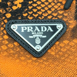 プラダ PRADA トライアングルロゴ総柄ジップアップパーカー UJL40A オレンジ コットン メンズ パーカー
